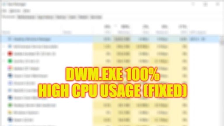 Dwm.exe (диспетчер окон рабочего стола) Исправление 100% высокой загрузки ЦП