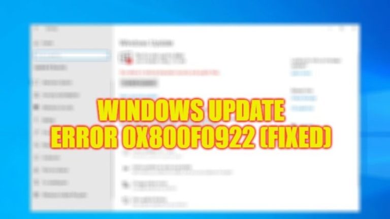 Исправление кода ошибки Центра обновления Windows 0x800f0922 (2023)