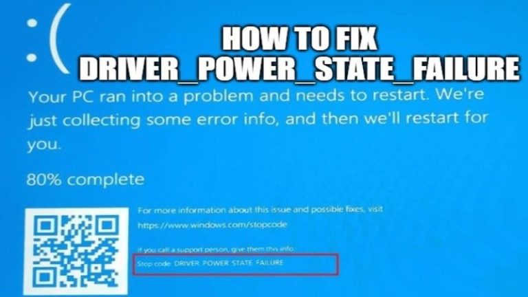 Как исправить ошибку DRIVER_POWER_STATE_FAILURE