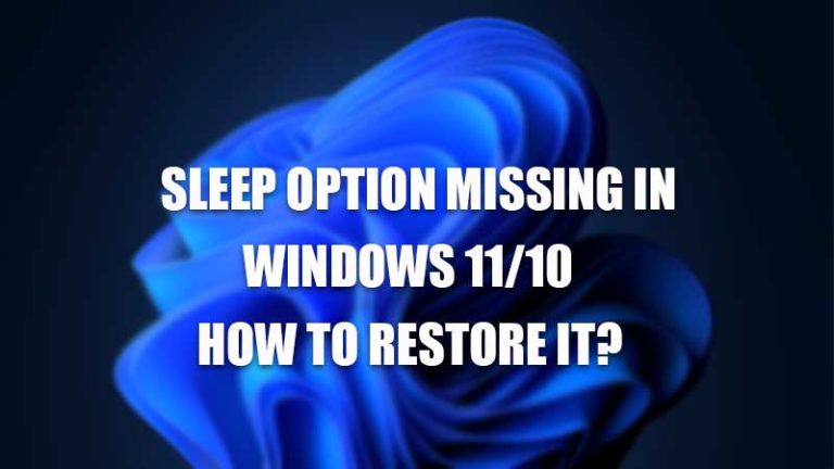 Как исправить отсутствие параметра сна в Windows 11/10 (2022)