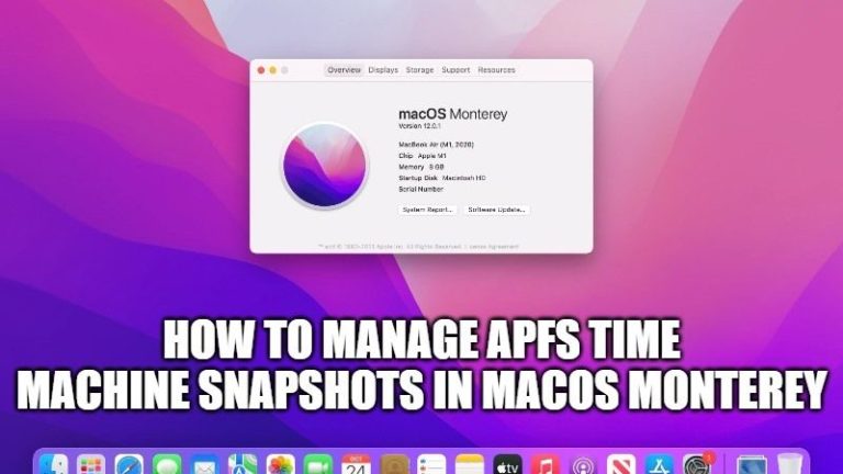 Как управлять моментальными снимками APFS Time Machine в macOS Monterey