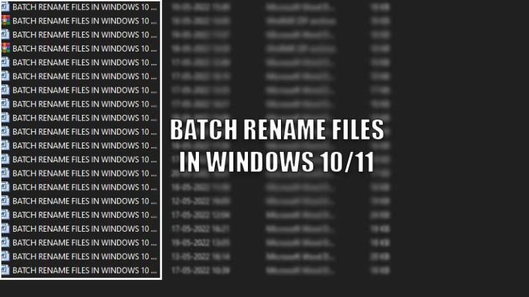 Как легко переименовать несколько файлов в Windows 10/11