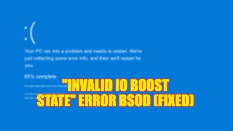 Ошибка BSOD «Invalid IO Boost State Error» в Windows (2023)