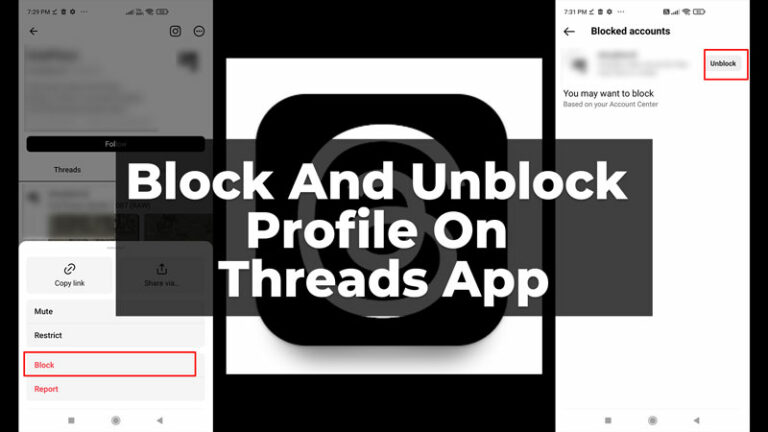Как заблокировать и разблокировать профиль в тредах на Android или iOS?