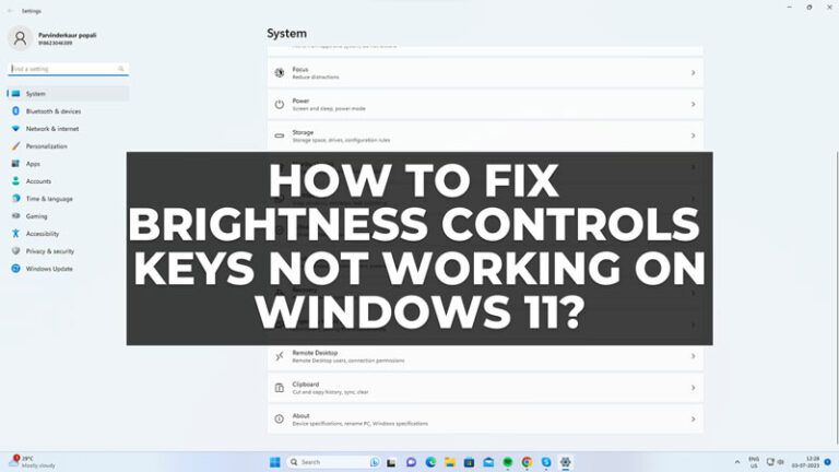 Как исправить неработающие клавиши управления яркостью Windows 11?