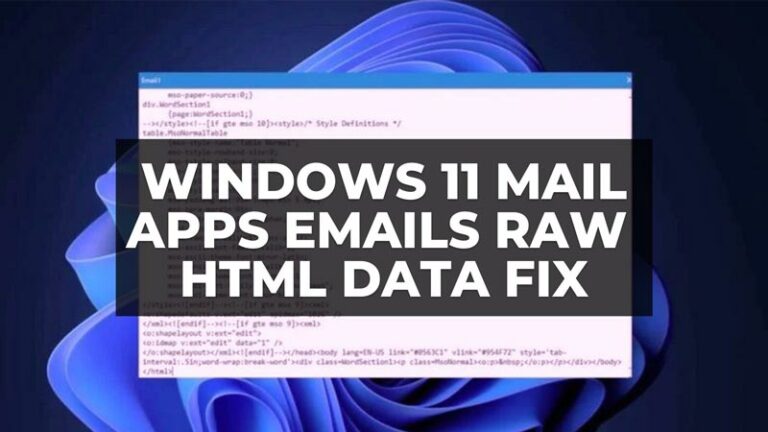Электронные письма почтового приложения Windows 11, показывающие необработанные данные HTML (2023 г.)