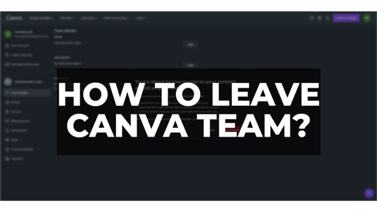 Как покинуть команду Canva