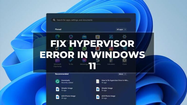 Как исправить ошибку гипервизора в Windows 11?