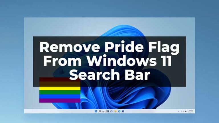 Как удалить флаг гордости из панели поиска Windows 11?