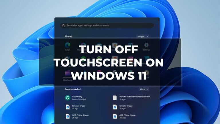 Как отключить сенсорный экран в Windows 11?